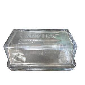 Magnolia Hearth & Hand Clear Glass Butter Dish Farmhouse Joanna Gaines XL Jumbo